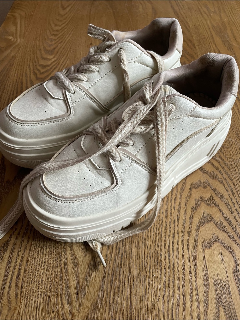 Call It Spring Cream White Platform Sneakers